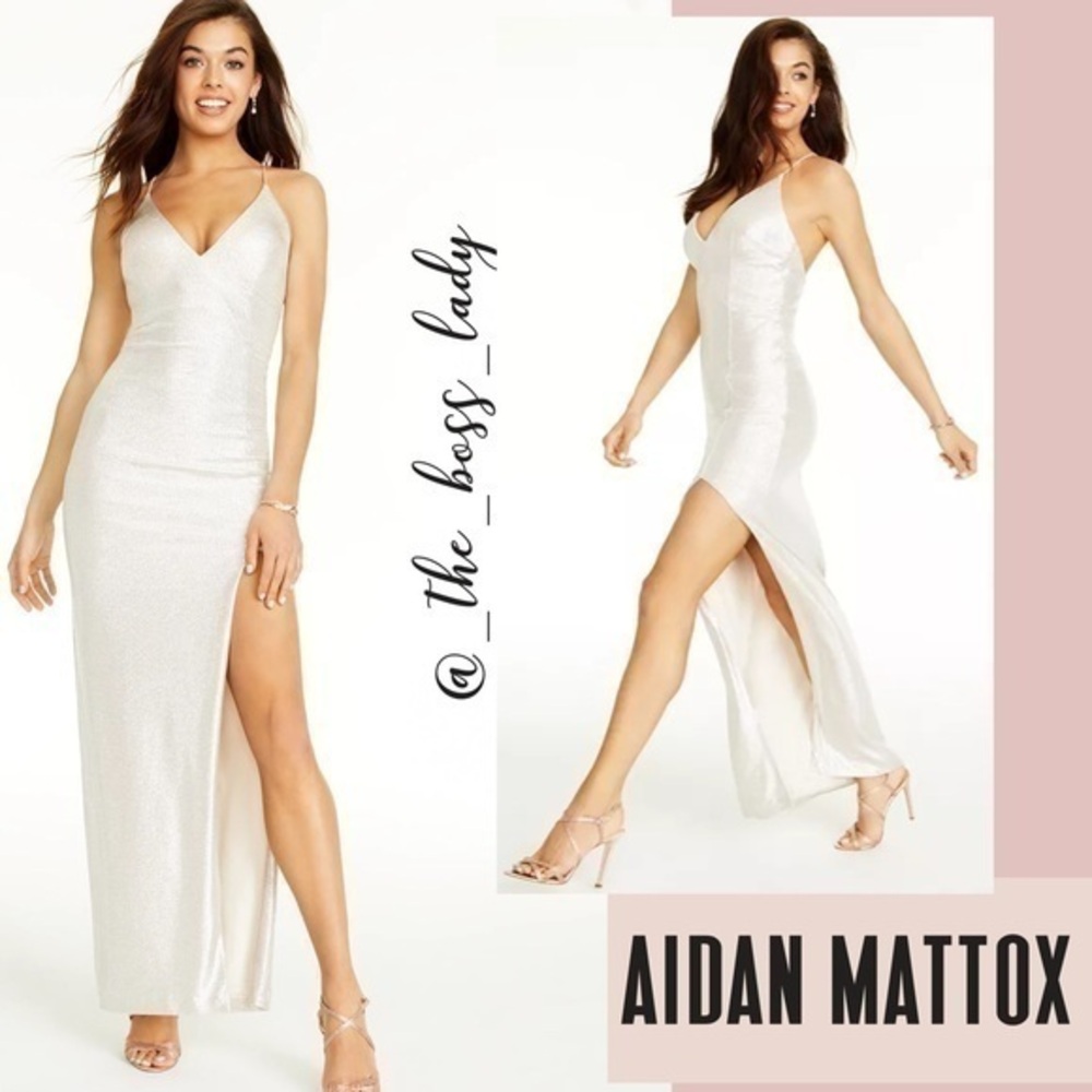 Aidan Mattox maxi dress from Adrianna Papell group size 8 metallic gown